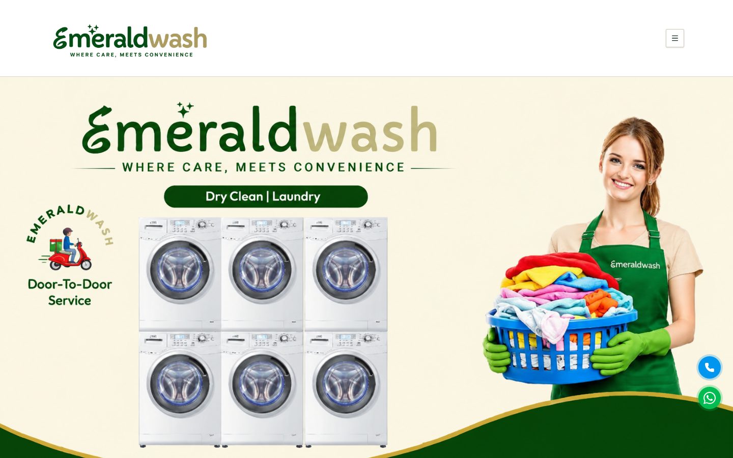 Homepage of Emerald Wash