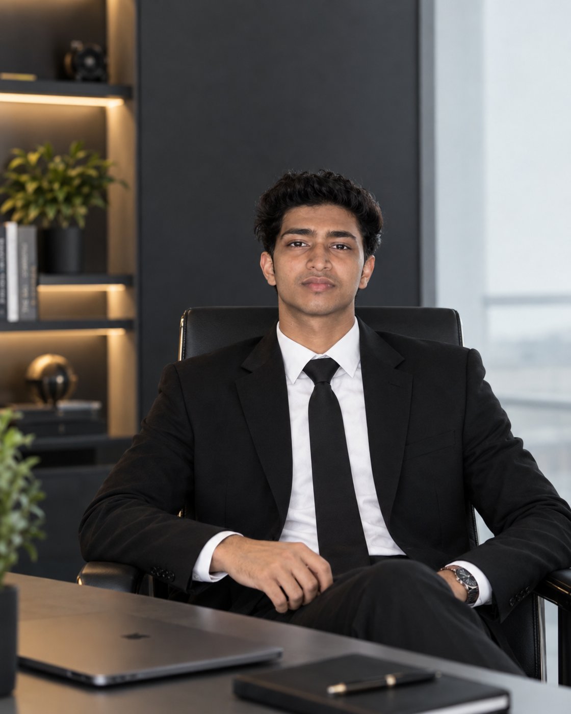 Founder of ZEVAR seated in a modern office